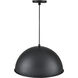 R Series 1 Light 18 inch Satin Black Indoor Pendant Ceiling Light